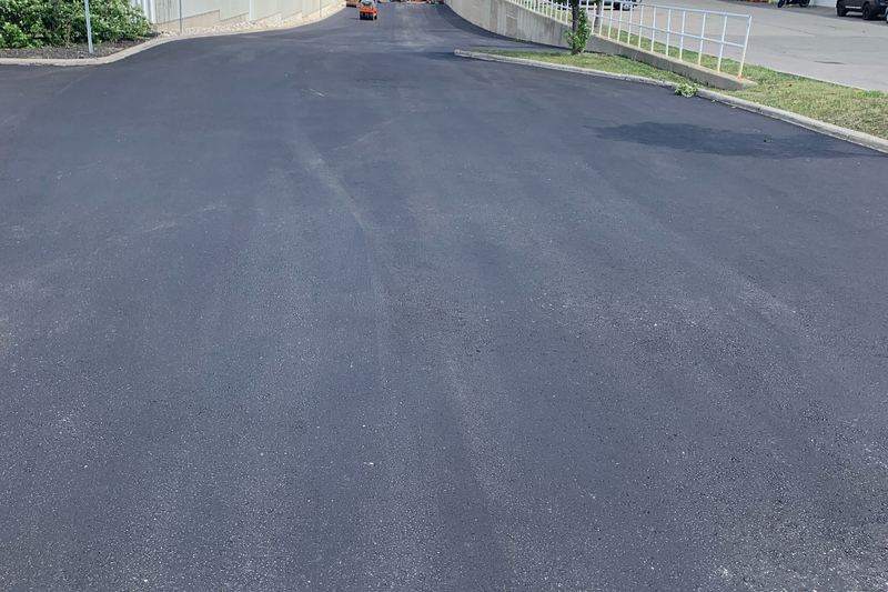 Our team's work: fresh asphalt at an industrial site