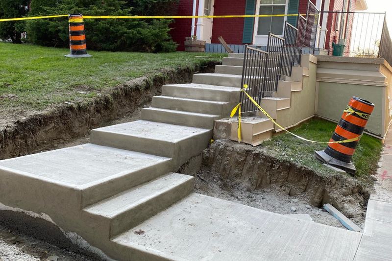 Our team's work: steps with side walls, ready for backfill